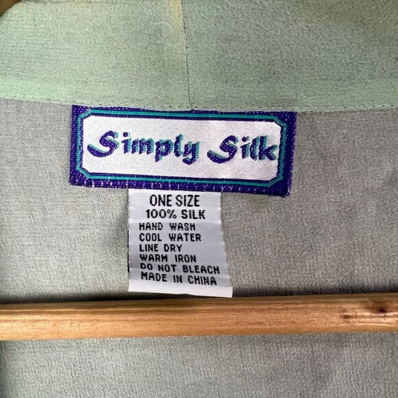 Simply Silk Open Front Artistic Print Multicolor Kimono Style Jacket One Size - Picture 6 of 6